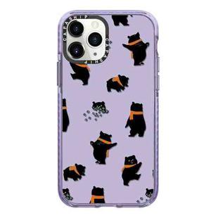 For iPhone 11 Pro Max Simple Illustration Pattern Full Coverage Phone Case(Cute Dog Bear C)