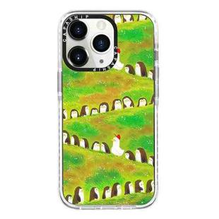 For iPhone 11 Pro Max Simple Illustration Pattern Full Coverage Phone Case(Penguin)
