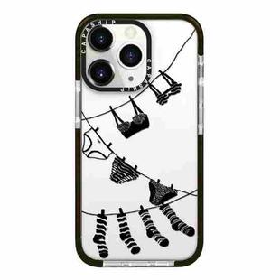 For iPhone 11 Pro Max Simple Illustration Pattern Full Coverage Phone Case(Clothesline)
