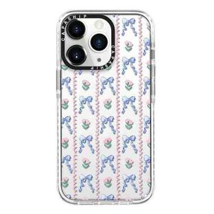 For iPhone 11 Pro Max Simple Illustration Pattern Full Coverage Phone Case(Bowknot Flowers)