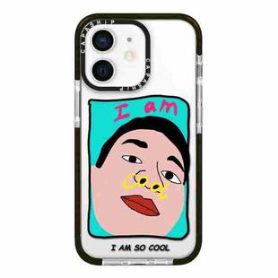 For iPhone 12 Simple Illustration Pattern Full Coverage Phone Case(Cool Couple B)