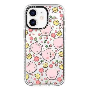 For iPhone 12 Simple Illustration Pattern Full Coverage Phone Case(Candied Haws Pig)