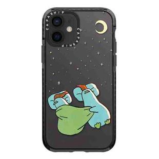 For iPhone 12 Simple Illustration Pattern Full Coverage Phone Case(Sleeping Duck)