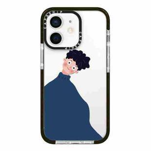 For iPhone 12 Simple Illustration Pattern Full Coverage Phone Case(Sweater Couple A)