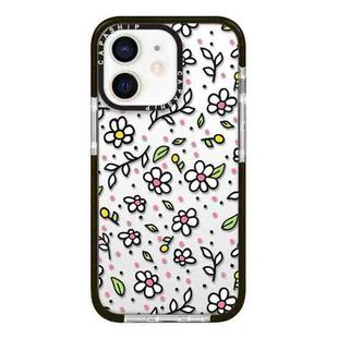 For iPhone 12 mini Simple Illustration Pattern Full Coverage Phone Case(Fresh Flower C)