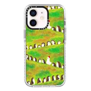 For iPhone 12 mini Simple Illustration Pattern Full Coverage Phone Case(Penguin)