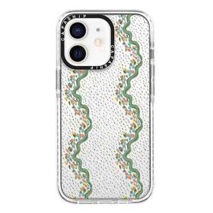 For iPhone 12 mini Simple Illustration Pattern Full Coverage Phone Case(Flowers)