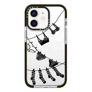 For iPhone 12 mini Simple Illustration Pattern Full Coverage Phone Case(Clothesline)