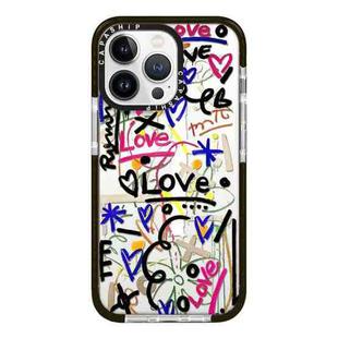 For iPhone 12 Pro Simple Illustration Pattern Full Coverage Phone Case(Graffiti Letters C)