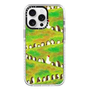 For iPhone 12 Pro Simple Illustration Pattern Full Coverage Phone Case(Penguin)