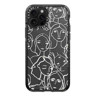 For iPhone 12 Pro Max Simple Illustration Pattern Full Coverage Phone Case(Simple Girl A)