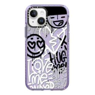 For iPhone 13 Simple Illustration Pattern Full Coverage Phone Case(Graffiti Letters B)