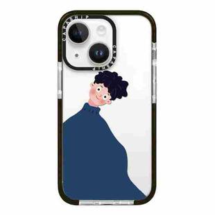 For iPhone 13 Simple Illustration Pattern Full Coverage Phone Case(Sweater Couple A)