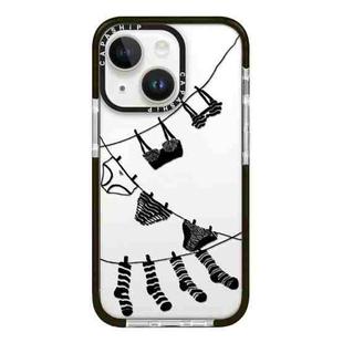 For iPhone 13 Simple Illustration Pattern Full Coverage Phone Case(Clothesline)