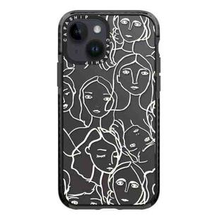 For iPhone 13 mini Simple Illustration Pattern Full Coverage Phone Case(Simple Girl A)