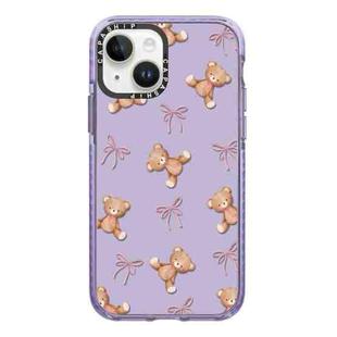 For iPhone 13 mini Simple Illustration Pattern Full Coverage Phone Case(Bear Bow)