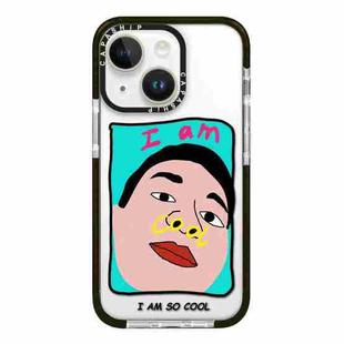 For iPhone 13 mini Simple Illustration Pattern Full Coverage Phone Case(Cool Couple B)