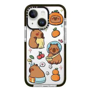For iPhone 13 mini Simple Illustration Pattern Full Coverage Phone Case(Capybara C)