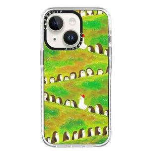 For iPhone 13 mini Simple Illustration Pattern Full Coverage Phone Case(Penguin)