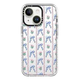 For iPhone 13 mini Simple Illustration Pattern Full Coverage Phone Case(Bowknot Flowers)