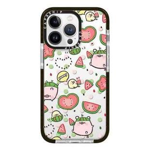 For iPhone 13 Pro Simple Illustration Pattern Full Coverage Phone Case(Watermelon Pig)