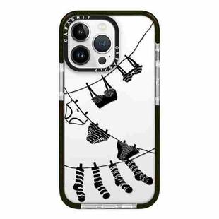 For iPhone 13 Pro Max Simple Illustration Pattern Full Coverage Phone Case(Clothesline)