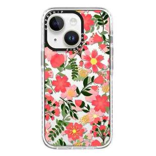 For iPhone 14 Simple Illustration Pattern Full Coverage Phone Case(Fresh Flower B)