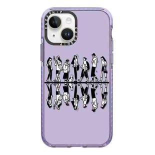 For iPhone 14 Plus Simple Illustration Pattern Full Coverage Phone Case(Simple Girl B)