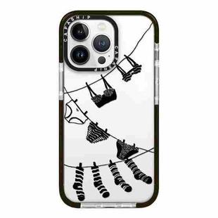 For iPhone 14 Pro Simple Illustration Pattern Full Coverage Phone Case(Clothesline)