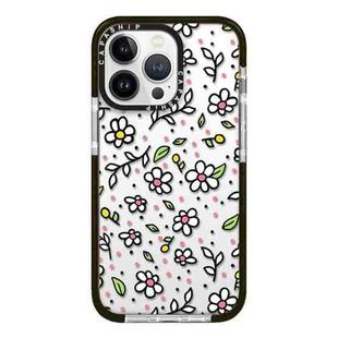 For iPhone 14 Pro Max Simple Illustration Pattern Full Coverage Phone Case(Fresh Flower C)