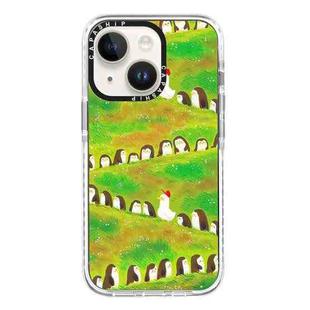 For iPhone 15 Simple Illustration Pattern Full Coverage Phone Case(Penguin)