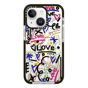 For iPhone 15 Plus Simple Illustration Pattern Full Coverage Phone Case(Graffiti Letters C)