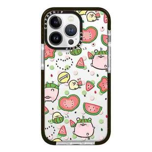 For iPhone 15 Pro Max Simple Illustration Pattern Full Coverage Phone Case(Watermelon Pig)