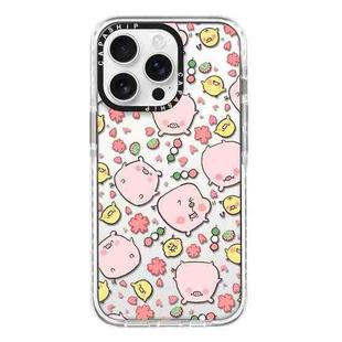 For iPhone 15 Pro Max Simple Illustration Pattern Full Coverage Phone Case(Candied Haws Pig)