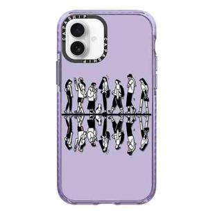 For iPhone 16 Simple Illustration Pattern Full Coverage Phone Case(Simple Girl B)