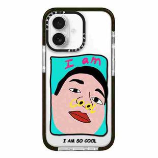 For iPhone 16 Simple Illustration Pattern Full Coverage Phone Case(Cool Couple B)