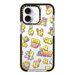 For iPhone 16 Simple Illustration Pattern Full Coverage Phone Case(Duck Holiday B)