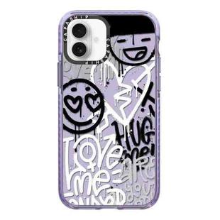 For iPhone 16 Plus Simple Illustration Pattern Full Coverage Phone Case(Graffiti Letters B)