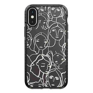 For iPhone X / XS Simple Illustration Pattern Full Coverage Phone Case(Simple Girl A)