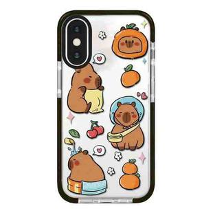 For iPhone X / XS Simple Illustration Pattern Full Coverage Phone Case(Capybara C)