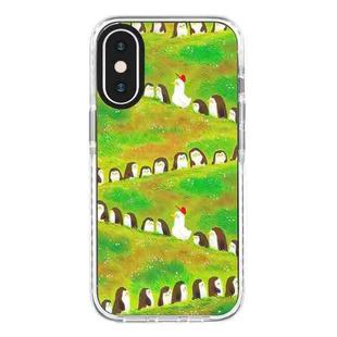 For iPhone X / XS Simple Illustration Pattern Full Coverage Phone Case(Penguin)