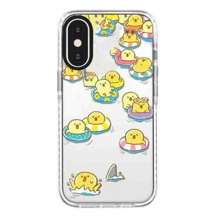 For iPhone X / XS Simple Illustration Pattern Full Coverage Phone Case(Duck Holiday A)