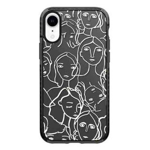 For iPhone XR Simple Illustration Pattern Full Coverage Phone Case(Simple Girl A)