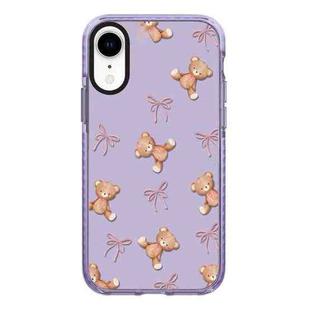 For iPhone XR Simple Illustration Pattern Full Coverage Phone Case(Bear Bow)