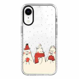 For iPhone XR Simple Illustration Pattern Full Coverage Phone Case(Winter Bear)