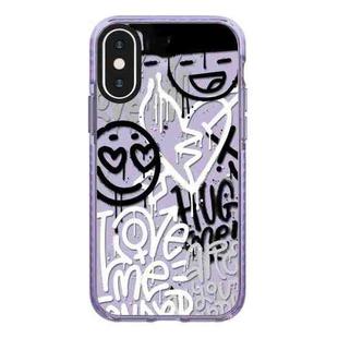 For iPhone XS Max Simple Illustration Pattern Full Coverage Phone Case(Graffiti Letters B)