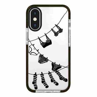 For iPhone XS Max Simple Illustration Pattern Full Coverage Phone Case(Clothesline)