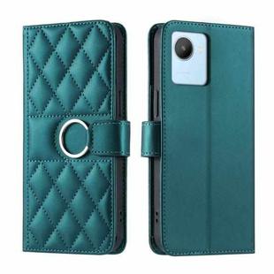 For Realme C30 / C30S Ring Buckle Rhombic Leather Phone Case(Green)