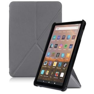 For Amazon Fire HD 8 (2020) Transformers Style Horizontal Flip Leather Case with Holder & Sleep / Wake-up Function(Grey)