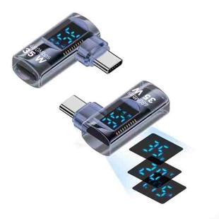 Type-C Male to 8 Pin Female Smart Digital Display Side Bend Charging Adapter(Blue)